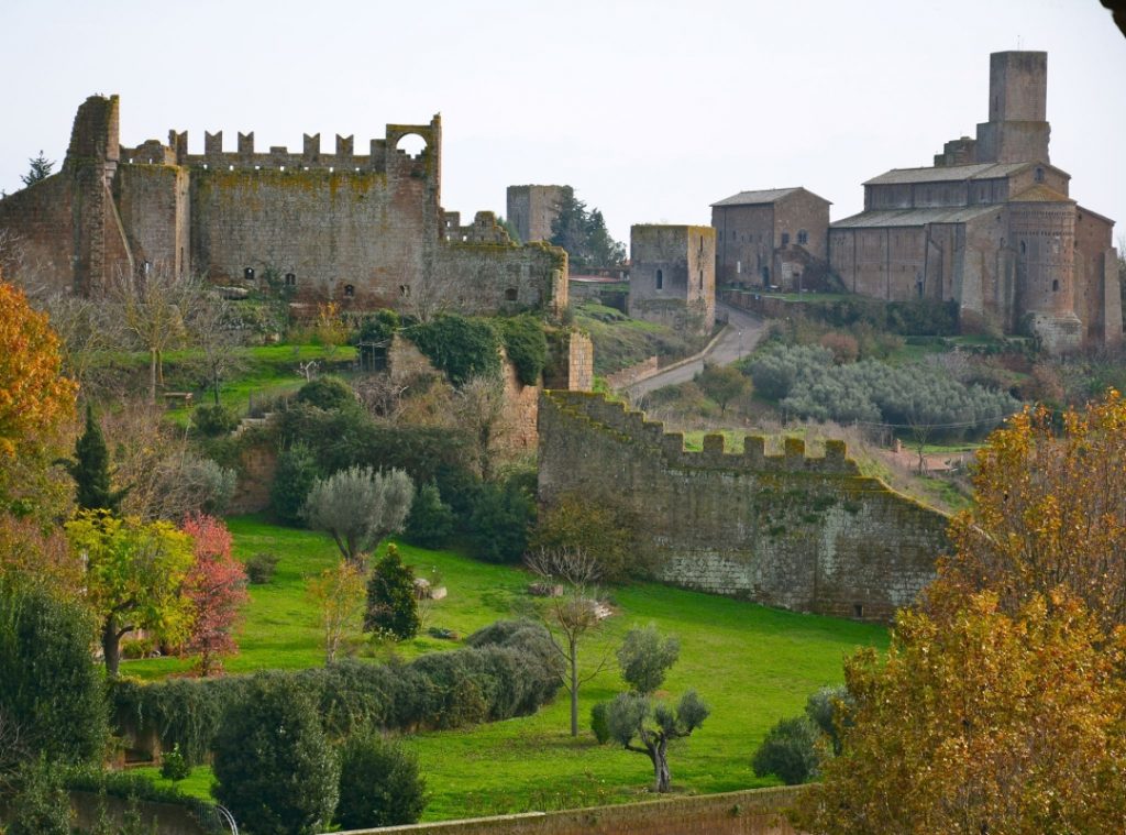 Ruins of Castello del Rivellino and the adjacent Basilica di San Pietro, part of Lazio’s best-kept secret away from tourist crowds.