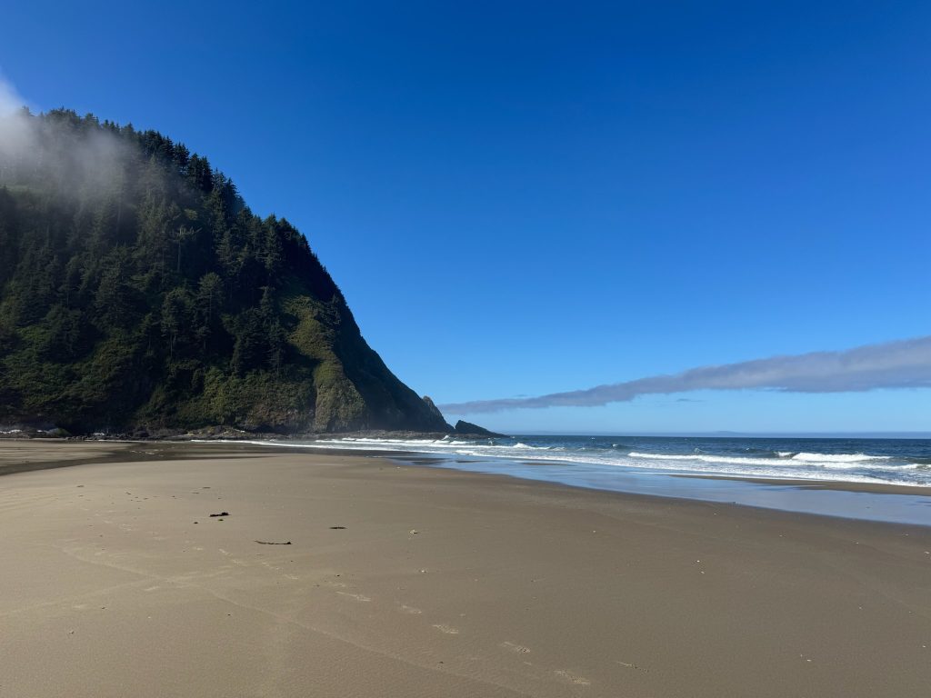 Pacific Ocean view from Hobbit Beach near Florence during an Oregon Coast road trip